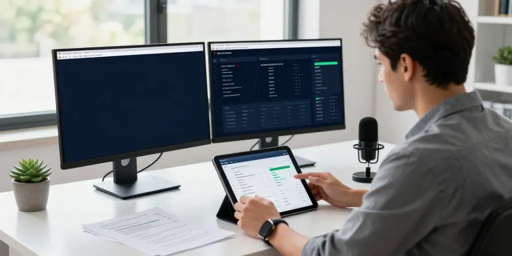 Digital marketing specialist analyzing instant indexing strategies in a bright SEO workspace