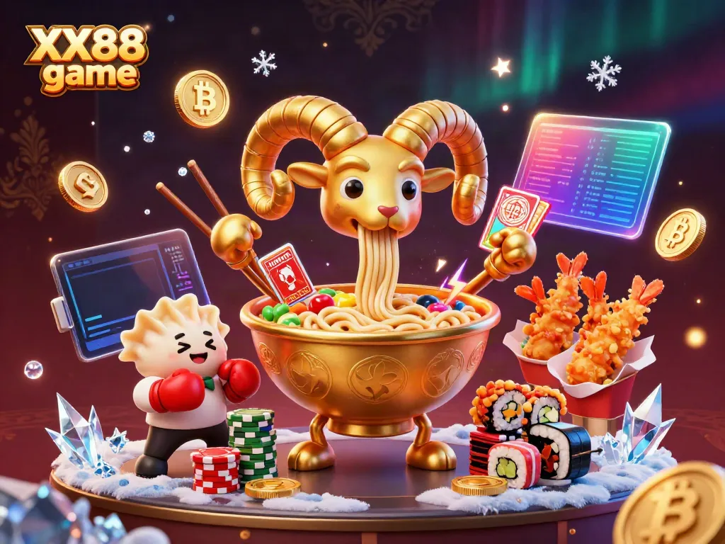 Experience the exciting XX88 game at a vibrant online casino with unique 3D characters and digital elements.