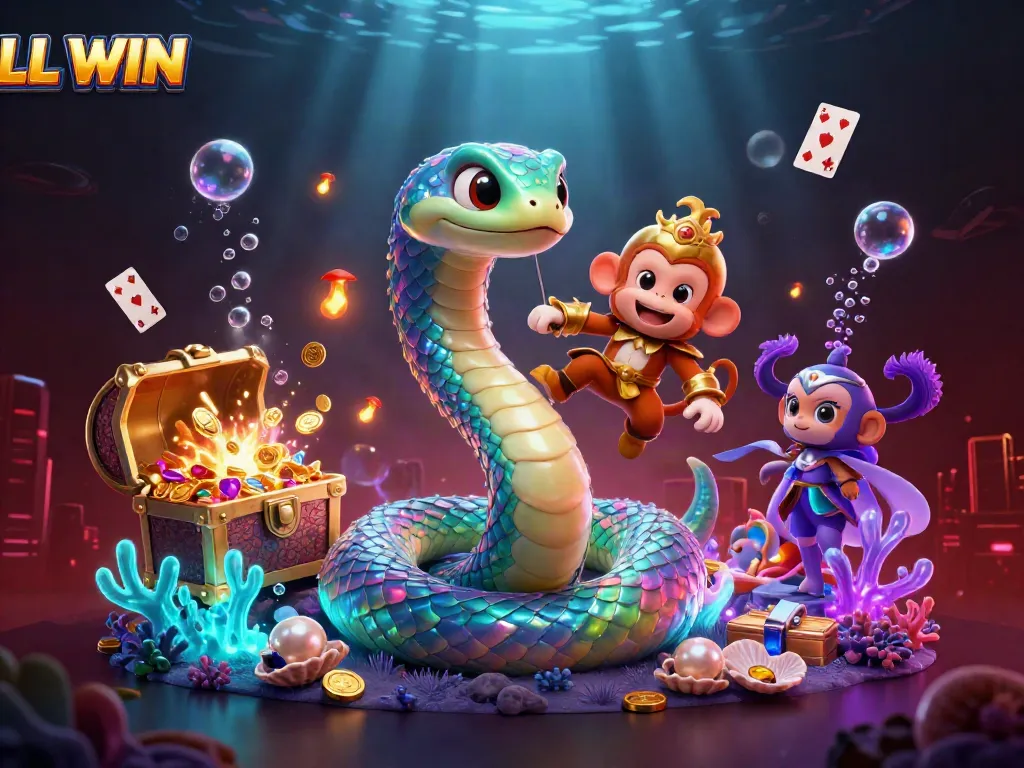 Experience the thrill of LL WIN with vibrant characters and sparkling treasures in an immersive casino scene.