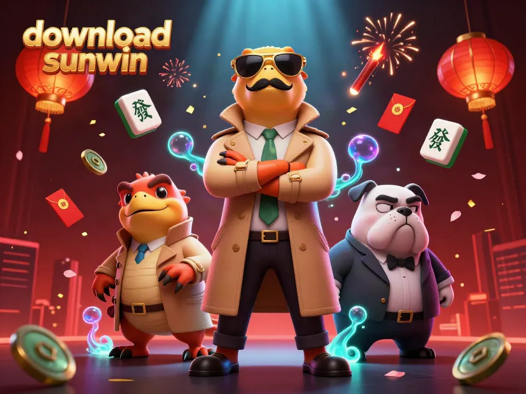 Experience the thrill of download sunwin with a lively casino-themed illustration showcasing raptors in disguise.