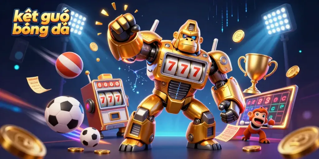 Experience real-time kết quả bóng đá updates with a dynamic sports-themed illustration showcasing excitement and action.