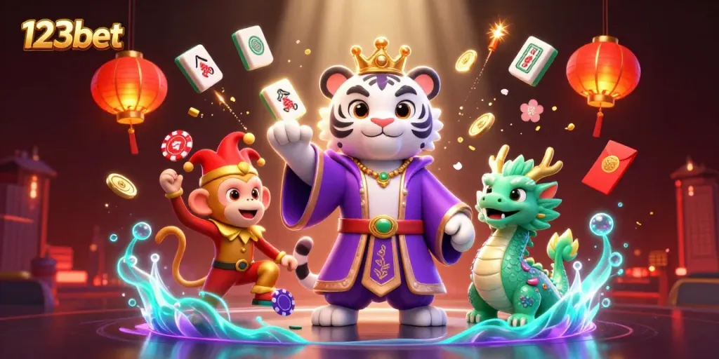 Experience thrilling gameplay with 123bet featuring jovial characters in vibrant casino context.