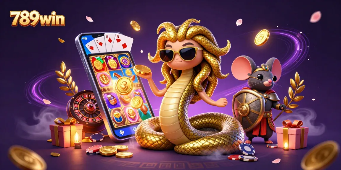 Spin to win with 789win's vibrant slot games, featuring charming characters and dynamic casino elements.