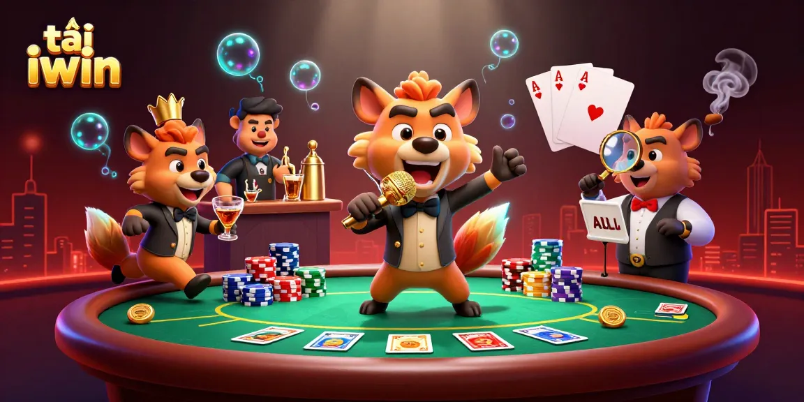 Engage in excitement and fun with tải iwin in this lively, detailed casino scene.