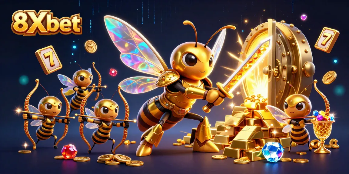 Engage in dynamic gameplay with 8Xbet featuring thrilling slot reels and jackpot visuals.